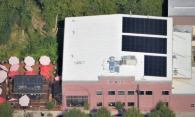 Aerial view of a commercial solar