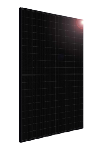 High-efficiency black solar panel offered by Sunergy Systems for residential and commercial use